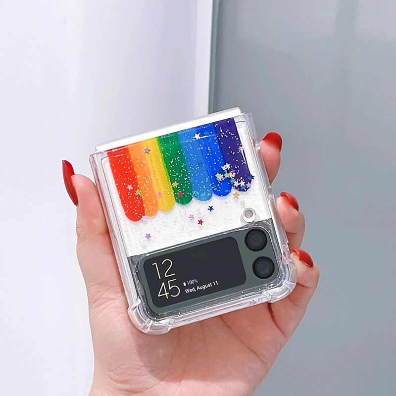Korean Ins Phone Case for Samsung Z Flip 3 Cute Anti-fall Soft Shell Galaxy ZFlip 3 Rainbow Transparent Back Cover Zflip3 F7110
Korean Ins Phone Case for Samsung Z Flip 3 Cute Anti-fall Soft Shell Galaxy ZFlip 3 Rainbow Transparent Back Cover Zflip3 F7110