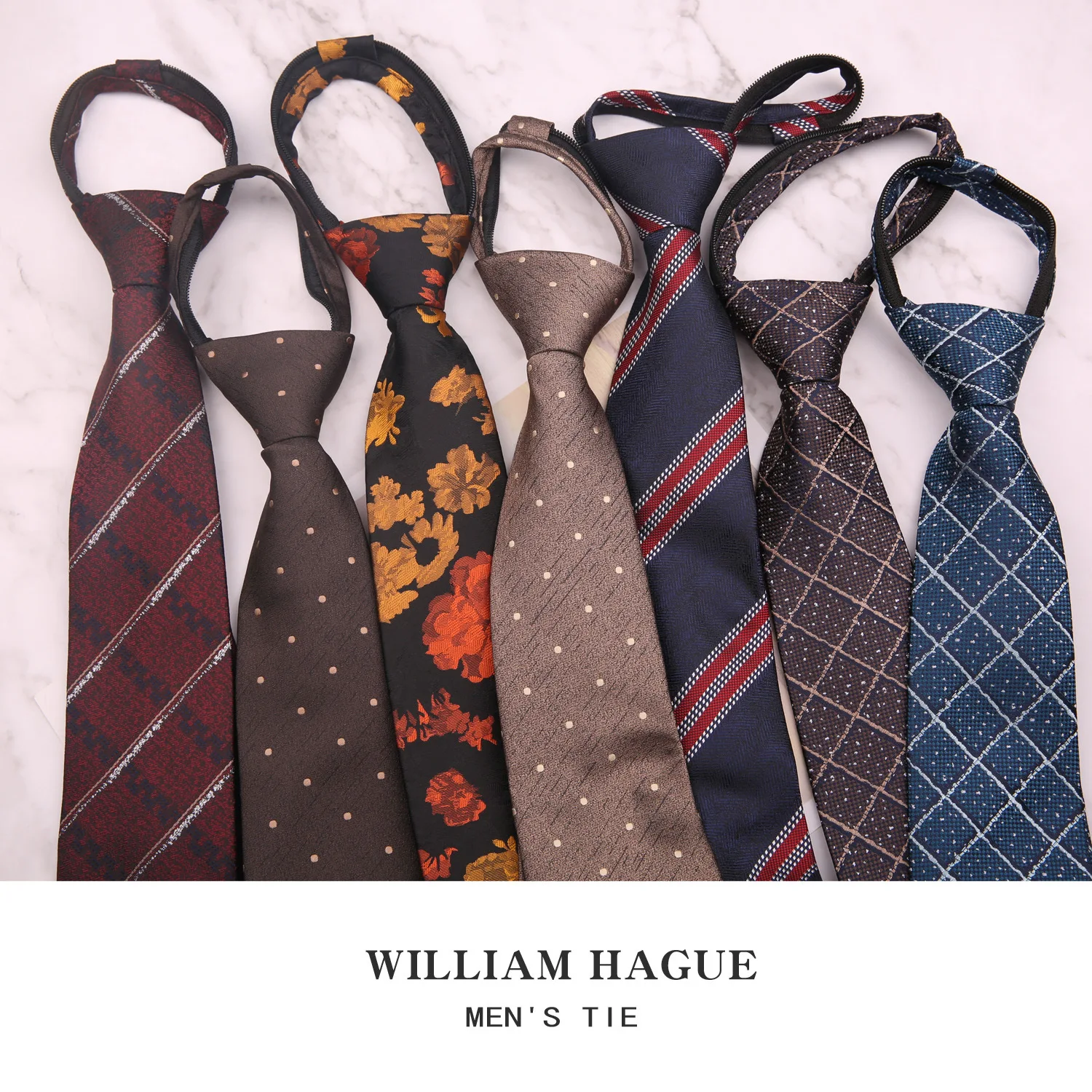48*8cm Retro Style Floral Striped Dot Pattern Polyester Lazy Zipper Tie for Man Business Wedding Casual Daily Wear Necktie
48*8cm Retro Style Floral Striped Dot Pattern Polyester Lazy Zipper Tie for Man Business Wedding Casual Daily Wear Necktie