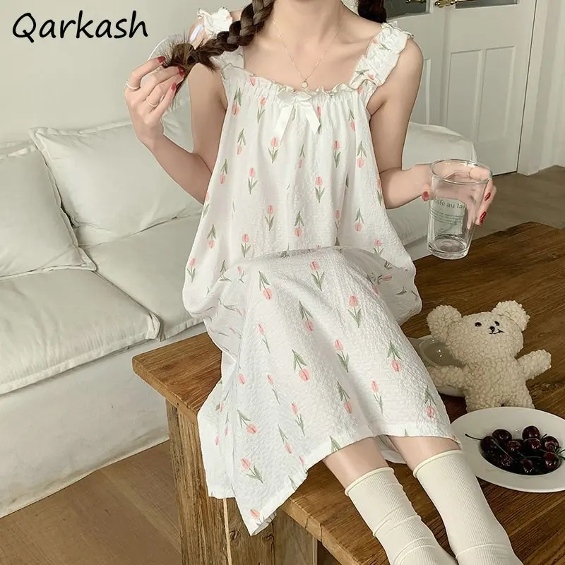 Nightgowns Women Floral Sleeveless Kawaii Baggy Chic Japanese Style Fashion Tender Students Homewear Casual Aesthetic All-match
Nightgowns Women Floral Sleeveless Kawaii Baggy Chic Japanese Style Fashion Tender Students Homewear Casual Aesthetic All-match