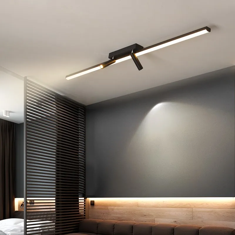 Black modern LED ceiling lamp with spotlights Cloakroom Clothing shop window model Room Light fixture aisle Hallway
Black modern LED ceiling lamp with spotlights Cloakroom Clothing shop window model Room Light fixture aisle Hallway