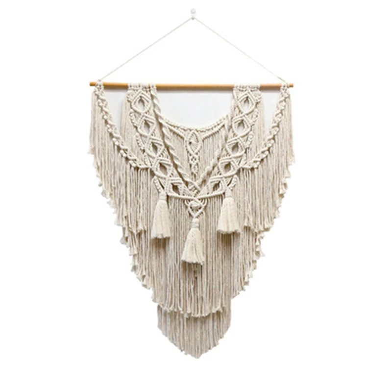 

Macrame Wall Hanging Boho Decorative Macrame Tapestry Woven Cotton Wall Decoration Handmade For Home Apartment Dorm