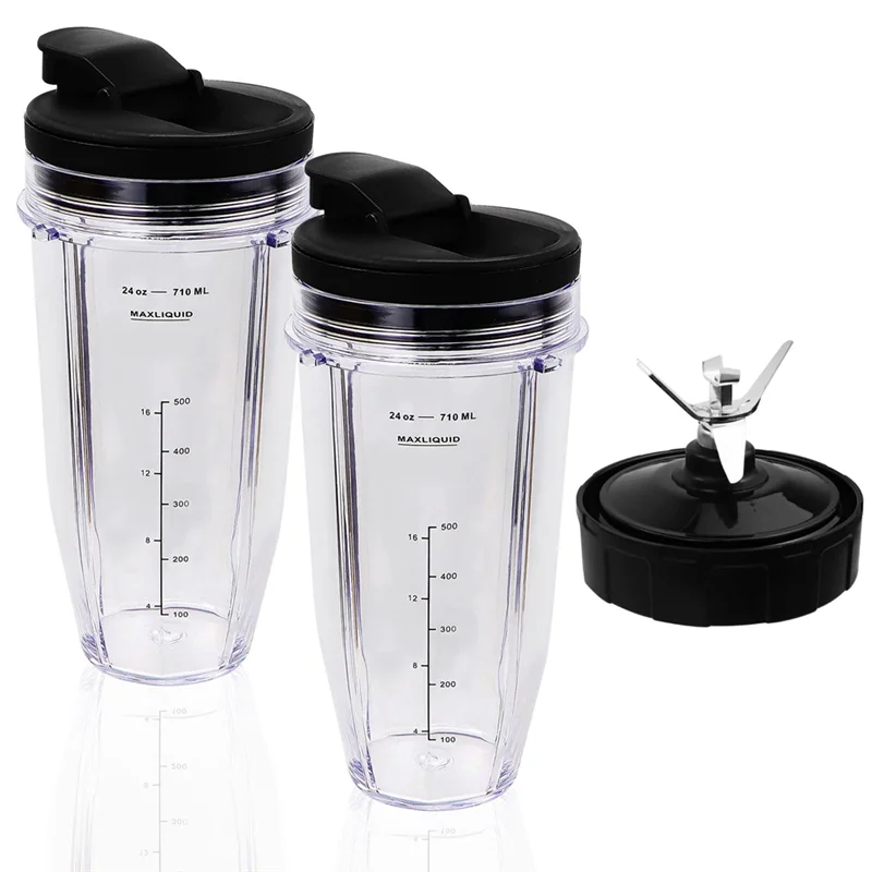 24Oz Blender Cups Compatible for Nutri Ninja Blender BL480 BL490 BL640 Accessories, 7 Fins Extractor Blade
24Oz Blender Cups Compatible for Nutri Ninja Blender BL480 BL490 BL640 Accessories, 7 Fins Extractor Blade