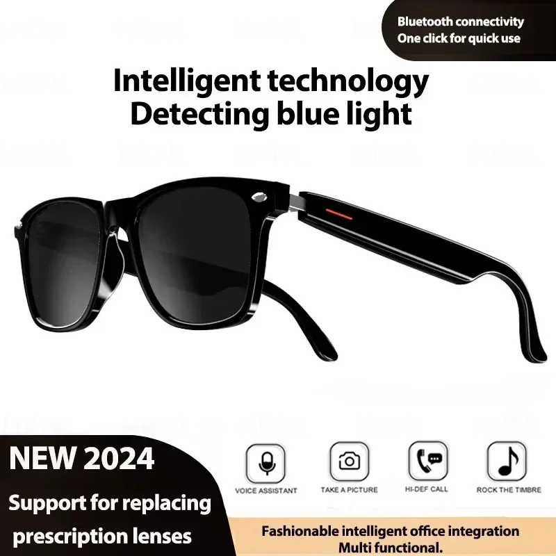 

2024 Camera Smart Music Sunglasses Earphones Wireless Bluetooth Headset HIFI Sound Headphone Driving Glasses Hands-free Call