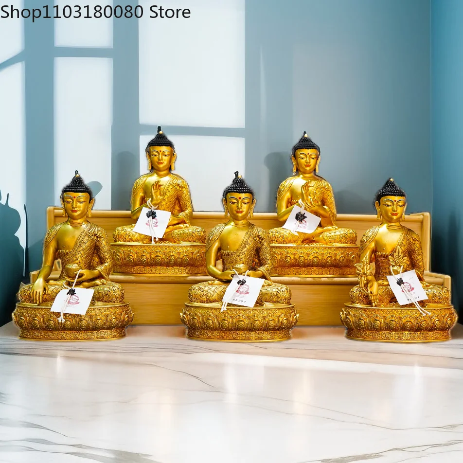 21cm Copper gilt carving Tibet Amitabha Vairocana Amoghasiddhi Buddha Baosheng buddha Akshobhya Five dhyani buddhas statue
21cm Copper gilt carving Tibet Amitabha Vairocana Amoghasiddhi Buddha Baosheng buddha Akshobhya Five dhyani buddhas statue