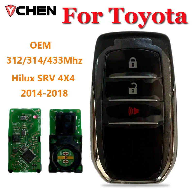 Умный дистанционный ключ OEM для Toyota Hilux SRV 4X4 2014-2018, оригинальный интеллектуальный ключ с 3 кнопками 312/314 МГц 433 МГц ID H BM1EW BM1ET
Умный дистанционный ключ OEM для Toyota Hilux SRV 4X4 2014-2018, оригинальный интеллектуальный ключ с 3 кнопками 312/314 МГц 433 МГц ID H BM1EW BM1ET