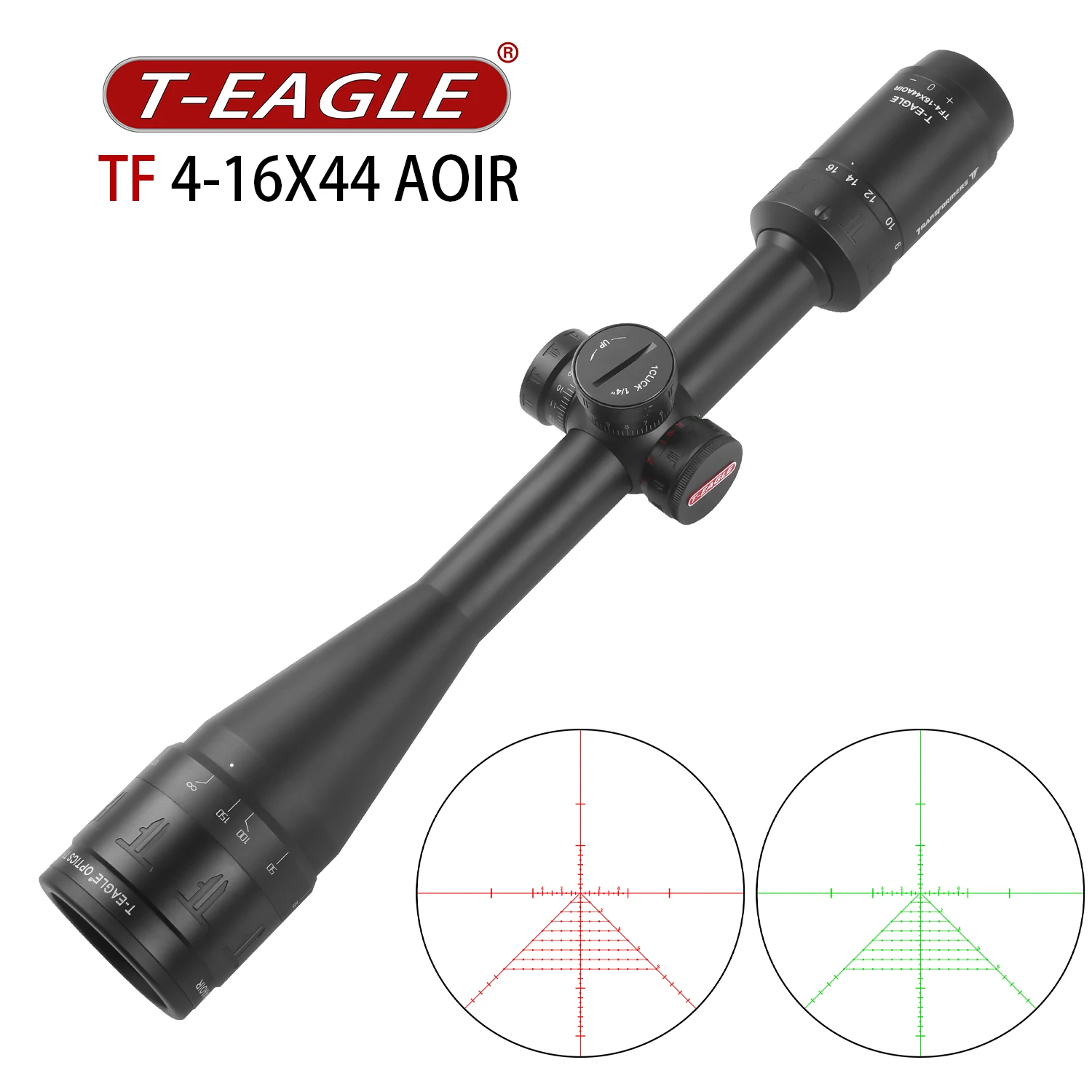T-EAGLE Compact Tactical Riflescope TF 4-16X44 AOIR for Hunting Adjustable Green and Red Illuminated Sniper Airsoft Scope Sight
T-EAGLE Compact Tactical Riflescope TF 4-16X44 AOIR for Hunting Adjustable Green and Red Illuminated Sniper Airsoft Scope Sight
