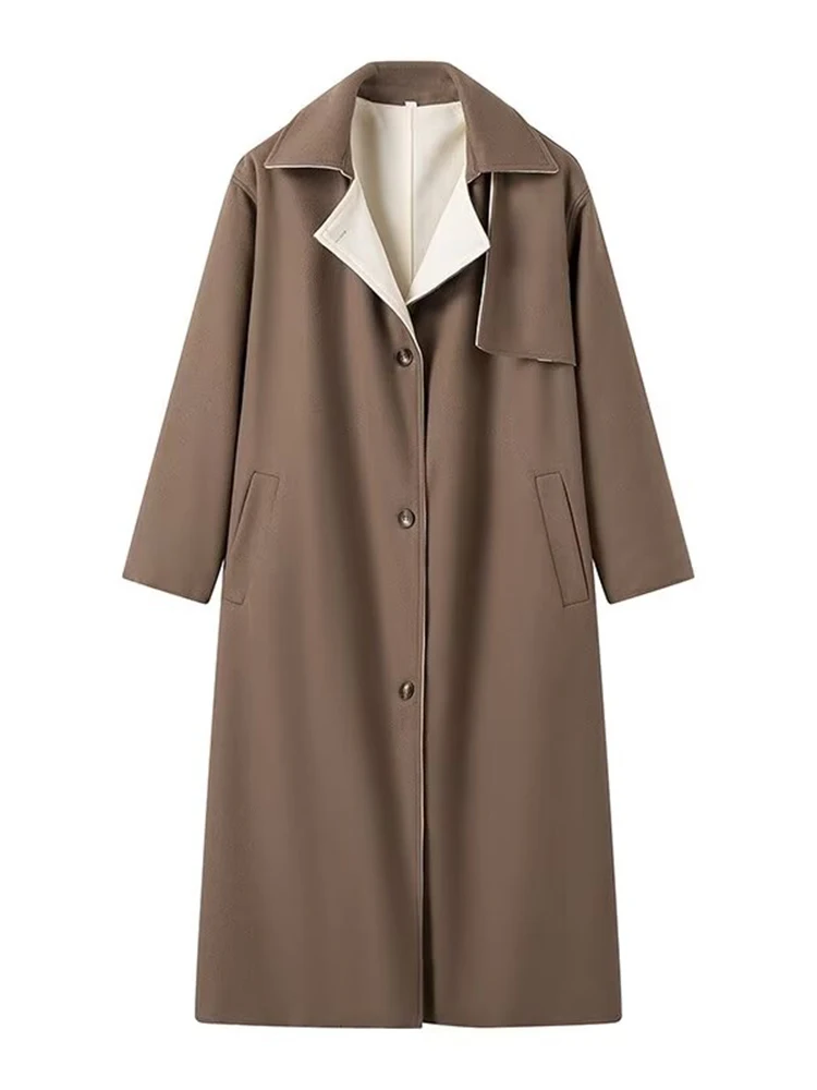 European and American style 2023 winter women's new fashionable and versatile loose double-sided woolen mid length coat jacket
European and American style 2023 winter women's new fashionable and versatile loose double-sided woolen mid length coat jacket