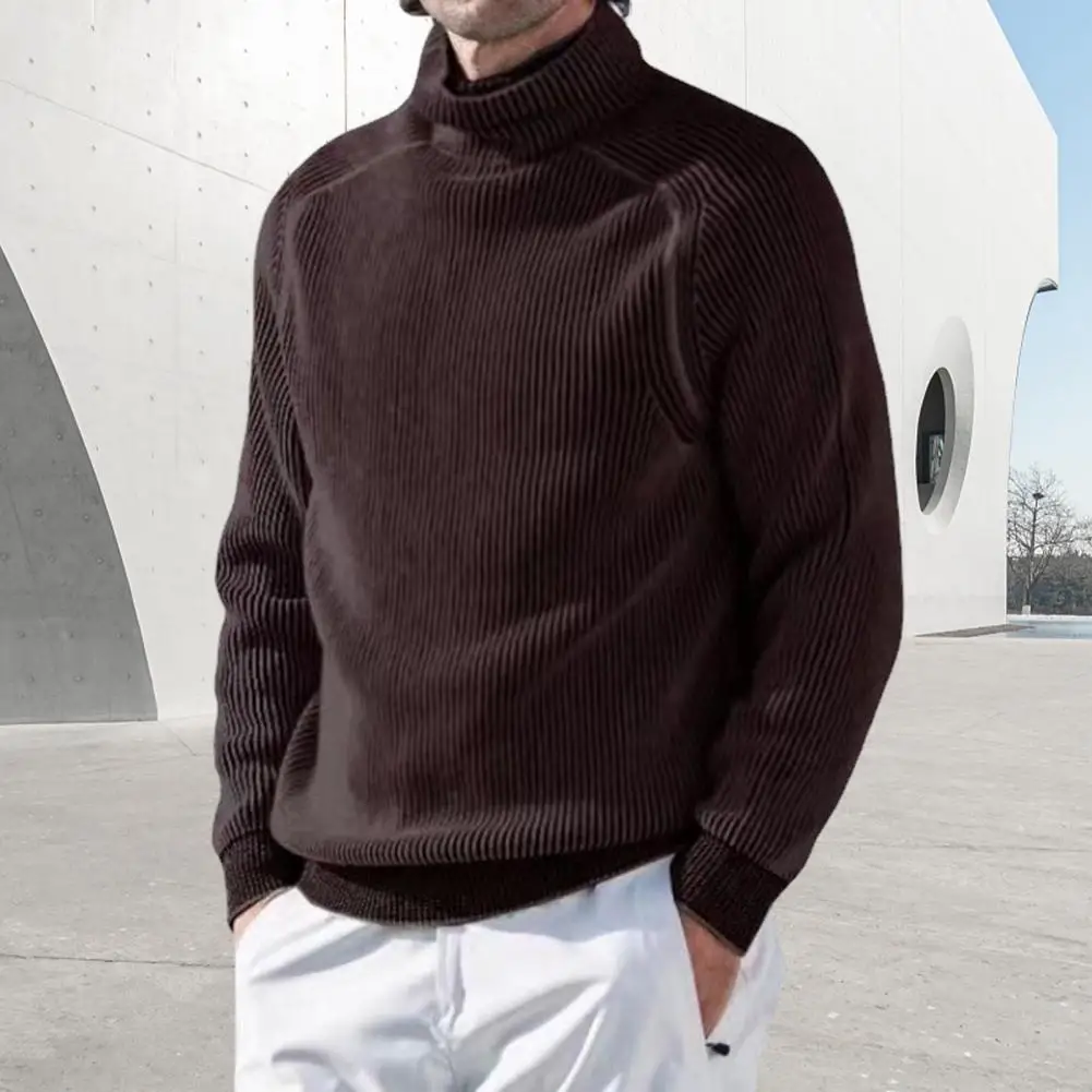 Men Sweater Long Sleeve Top Stylish Men's High Collar Pullover Soft Elastic Long Sleeve Sweatshirt with Striped Texture Casual
Men Sweater Long Sleeve Top Stylish Men's High Collar Pullover Soft Elastic Long Sleeve Sweatshirt with Striped Texture Casual