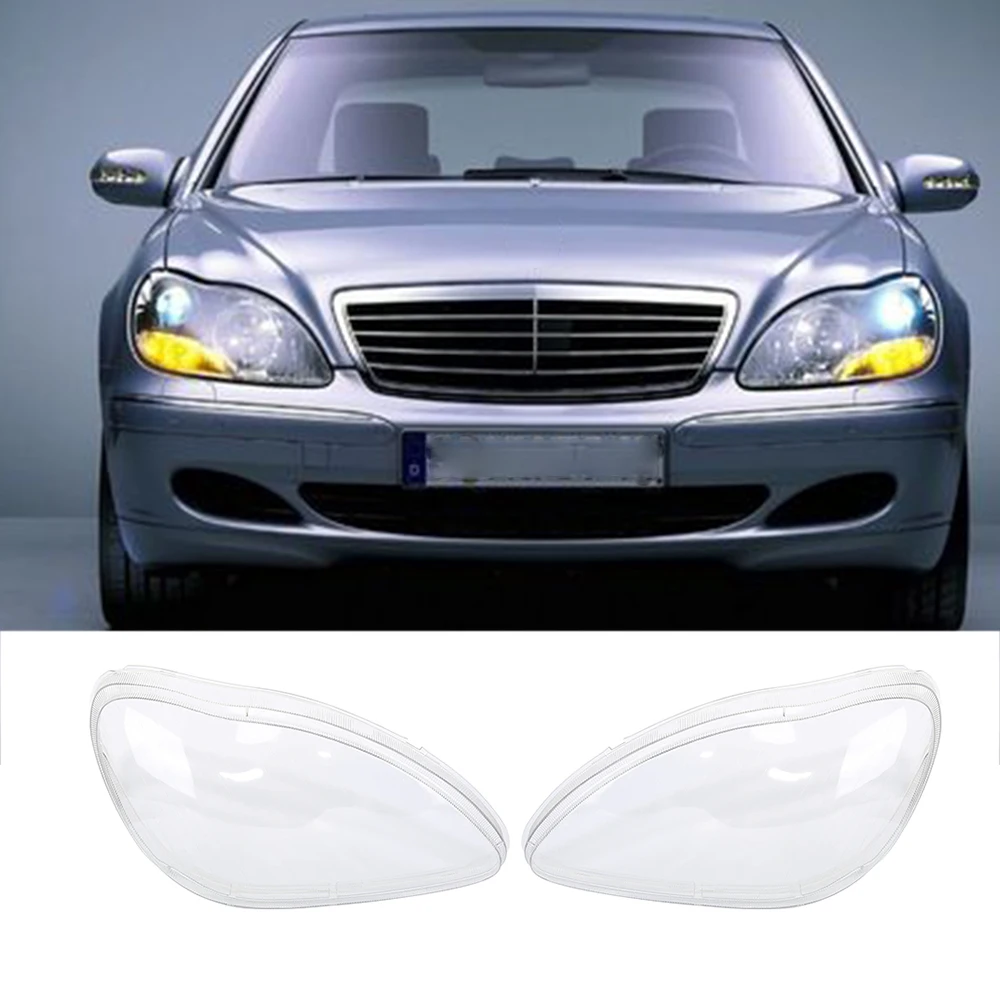 

Car Headlight Lens Transparent Cover LEFT & RIGHT Headlamp Clear Covers For Benz W220 S600 S500 S320 98-05