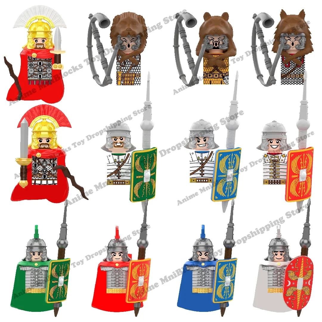 Medieval Castle Roman Soldiers Bricks Dolls Lion Bear Wolf Head Trumper Weapons Shield Building Blocks Mini Action Toy Figures
Medieval Castle Roman Soldiers Bricks Dolls Lion Bear Wolf Head Trumper Weapons Shield Building Blocks Mini Action Toy Figures