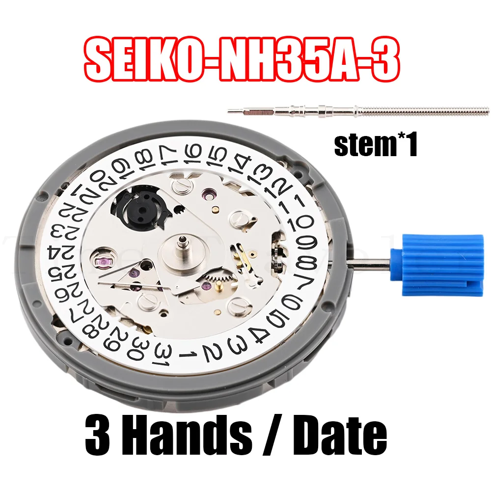 

Japan Seiko NH35A Premium Mechanical Movement NH35 White Datewheel 24 Jewels Automatic Self-winding High Accuracy Movt Replace