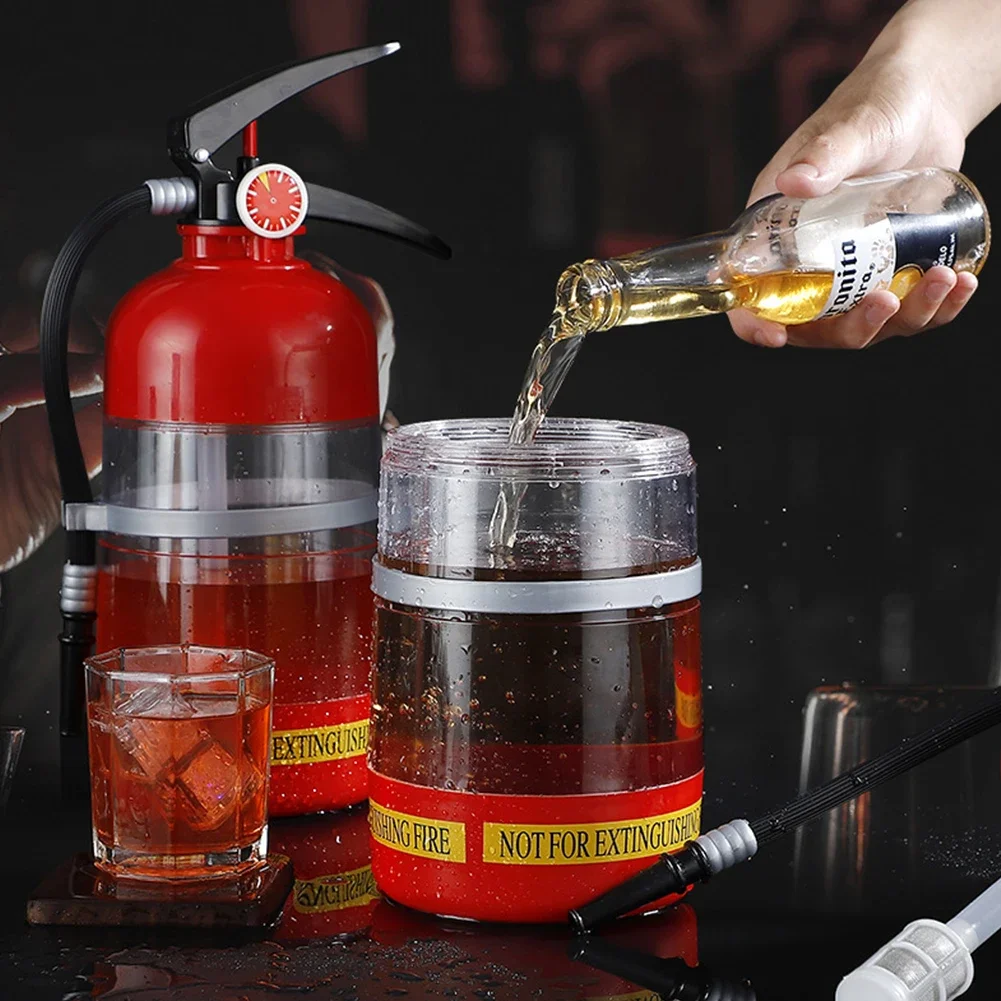 

1.5L Beer Water Container Creative Fire Extinguisher Shape Beverage Dispenser Large Capacity for Wine Spirits Beer Liquor Drinks