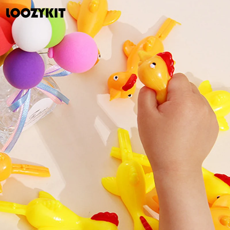 

New Catapult Launch Turkey Fun Tricky Slingshot Chick Practice Chicken Elastic Flying Finger Birds Sticky Toy Decompression gift