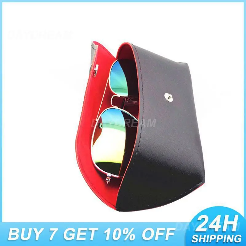 

Fashion PU Leather Glasses Case for Men Women Portable Fold-able Glasses Box For Eyeglass oversize Sunglasses