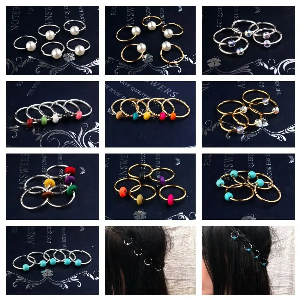 5 pcs/set Turquoise Braided Hair Ring Alloy Pearl Dread Dreadlock Beads Colorful Hip-hop Clips Cuffs Rings Women/Girl/Kids
5 pcs/set Turquoise Braided Hair Ring Alloy Pearl Dread Dreadlock Beads Colorful Hip-hop Clips Cuffs Rings Women/Girl/Kids