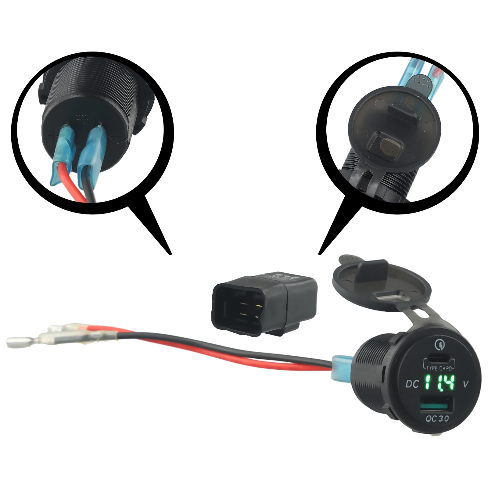 Car Motorcycle TYPE-C USB QC3.0 Fast Charger Back For Kawasaki Versys650 1000 VersysX300 Ninja400 650 10-15V Charging Starting 
Car Motorcycle TYPE-C USB QC3.0 Fast Charger Back For Kawasaki Versys650 1000 VersysX300 Ninja400 650 10-15V Charging Starting