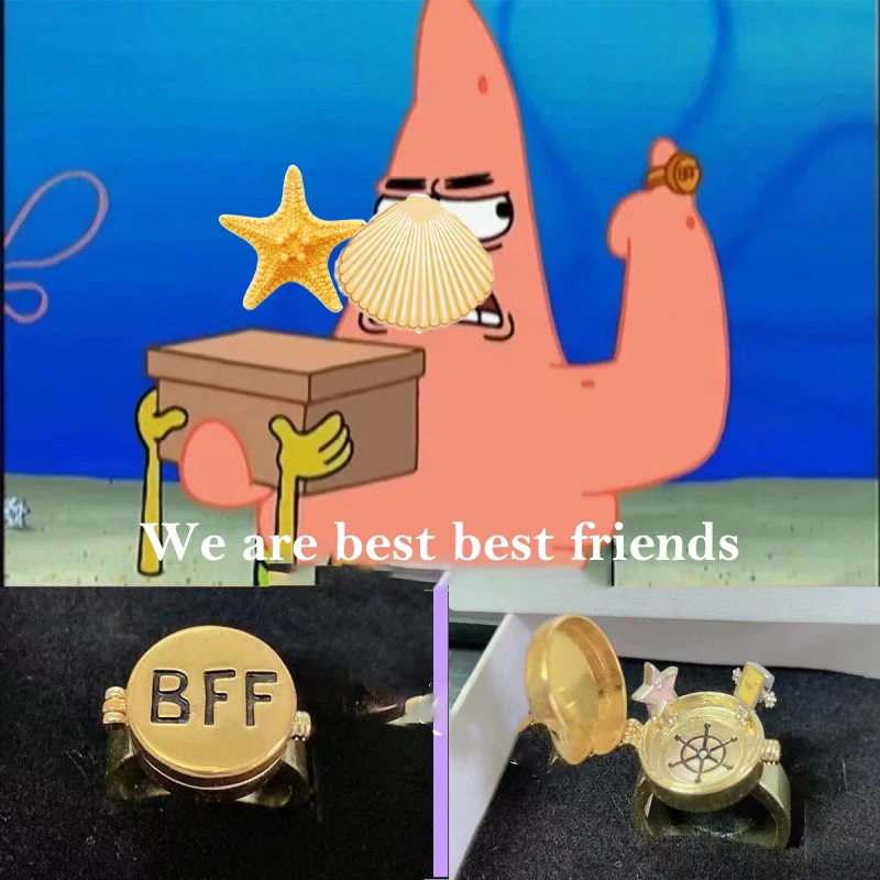 2022 Trend BFF Ring For Teen Cute Anime Aesthetic Couple Opening Ring For Woman Man Jewelry Close Friend Birthday New Party Gift 2022 Trend BFF Ring For Teen Cute Anime Aesthetic Couple Opening Ring For Woman Man Jewelry Close Friend Birthday New Party Gift