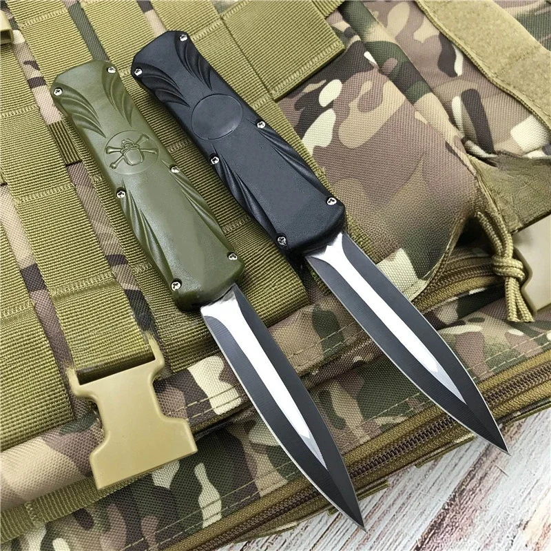 

NEW Pocket AU.TO Open Outdoor 440C Blade Hunting Knife Tactical Combat EDC Folding Knives ABS Handle Survival Tool with Clip