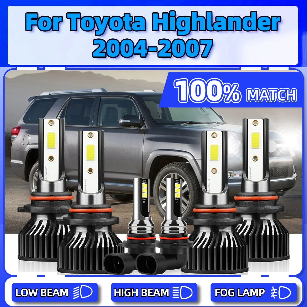 

9005 HB3 9006 HB4 LED Headlight 60000LM 360W Auto Headlamps 12V 6000K Car Fog Lamps For Toyota Highlander 2004 2005 2006 2007