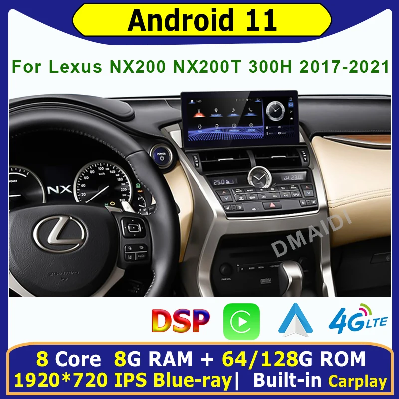 

Android 11 8+128G Car Multimedia GPS Navigation Radio Touch Screen For Lexus NX NX200 NX200T 300h 2014-2021