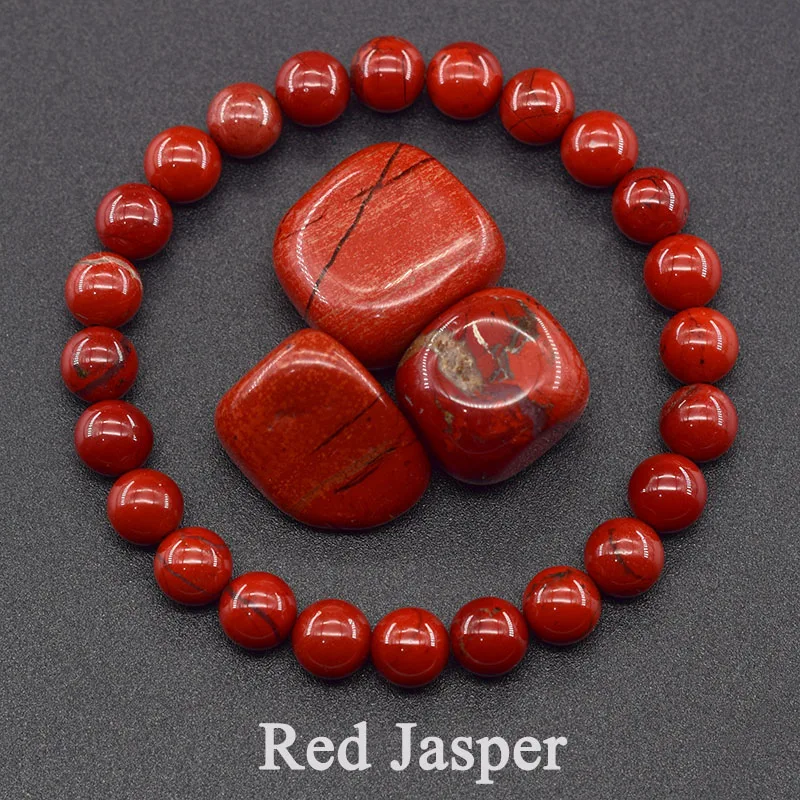Natural Stone Bead Bracelets Red Jasper