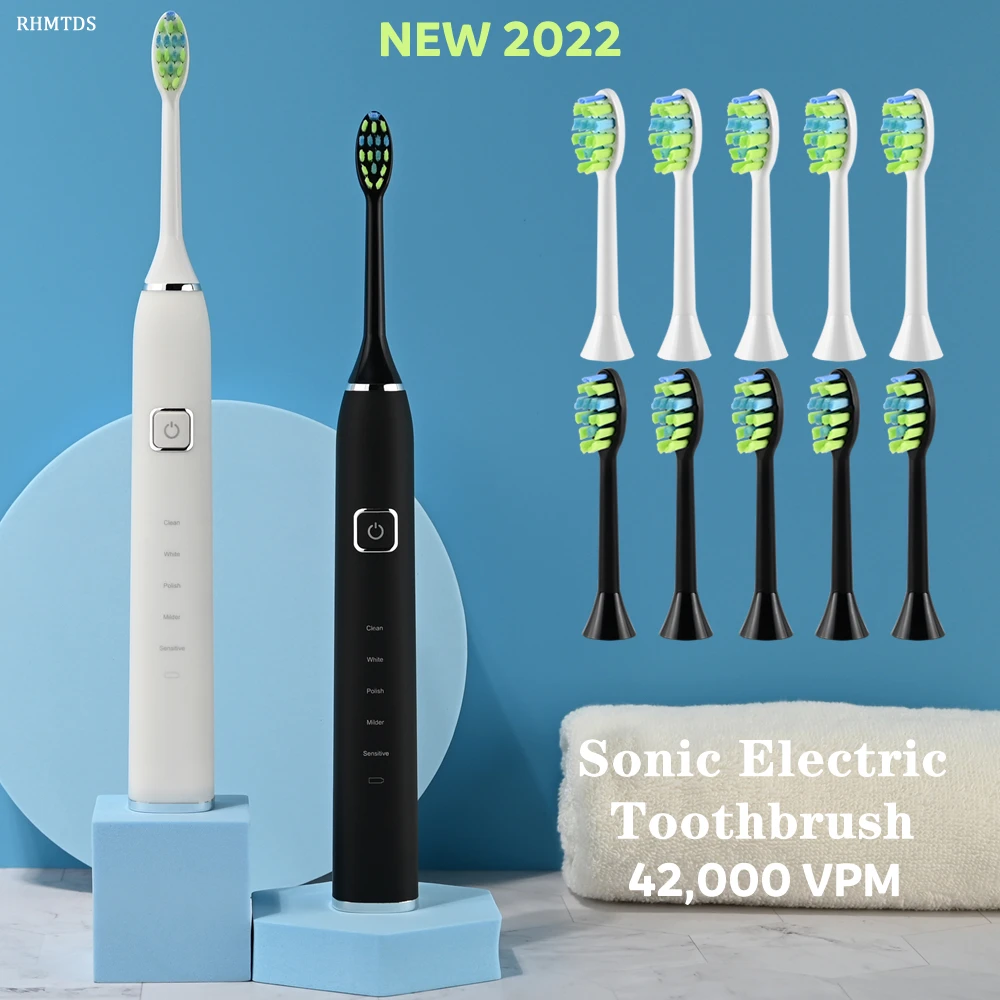 New Sonic Electric Toothbrush IPX7 Waterproof Smart Timer Toothbrush Replaceable Brush Head Teeth Whitening Electric Toothbrush
New Sonic Electric Toothbrush IPX7 Waterproof Smart Timer Toothbrush Replaceable Brush Head Teeth Whitening Electric Toothbrush