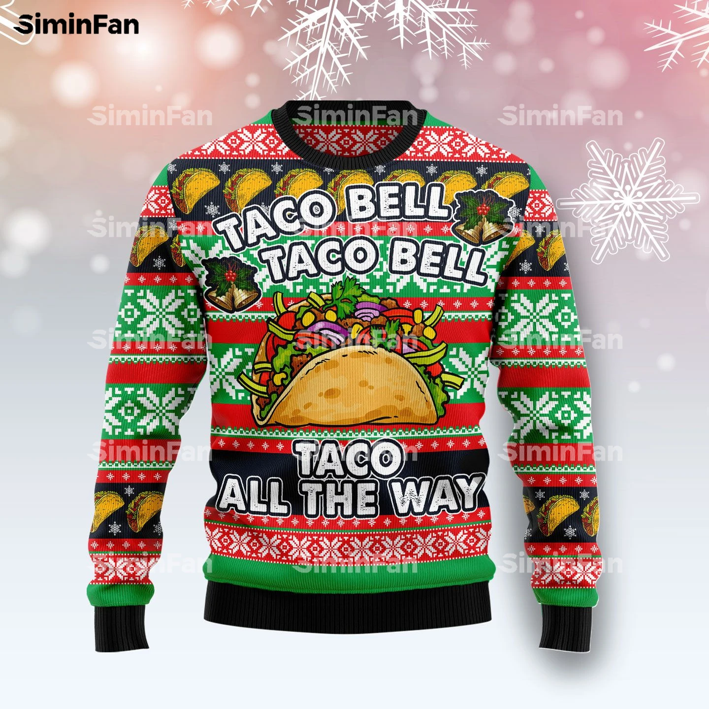 

Mexican Taco Bell Ugly Christmas Pattern 3D Full Printed Men Pullover Sweatshirt Female Top Coat Unisex Outwear Hoodie Jacket 1