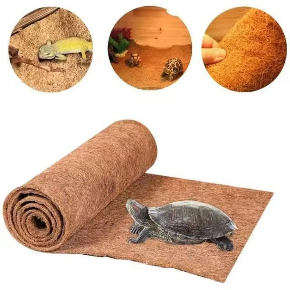 

Rectangle Reptile Carpet Cuttable Coconut Fiber Tortoise Mat Non-slip Turtle Climbing Pad Reptile Box Landscaping