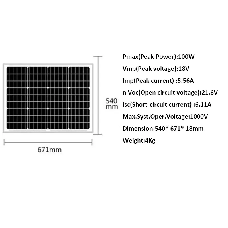 Solar Panel 12V 100W 1000W Monocrystalline Solar Battery Charger Off Grid Car Caravan Camping Boat Yacht Motorhomes RV Farm
Solar Panel 12V 100W 1000W Monocrystalline Solar Battery Charger Off Grid Car Caravan Camping Boat Yacht Motorhomes RV Farm