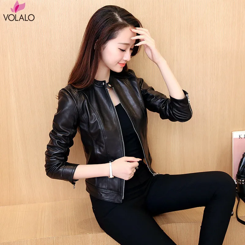 VOLALO 2023 Spring Autumn Women PU Short Jackets Motorcycle Leather Jacket Solid Casual Coat Streetwear
VOLALO 2023 Spring Autumn Women PU Short Jackets Motorcycle Leather Jacket Solid Casual Coat Streetwear