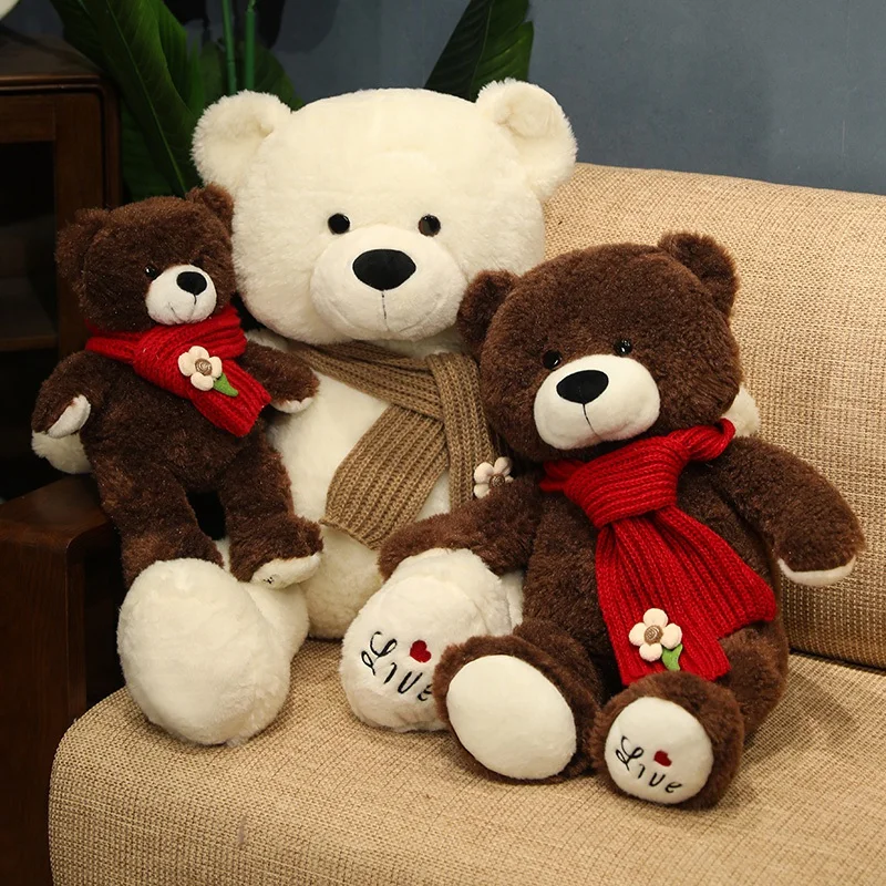 

Kawaii Scarf Teddy Bear Plush Toys Stuffed Soft Animal Lovely Polar Bears Pillow for Girlfriend Xmas Valentine's Day Gifts Decor
