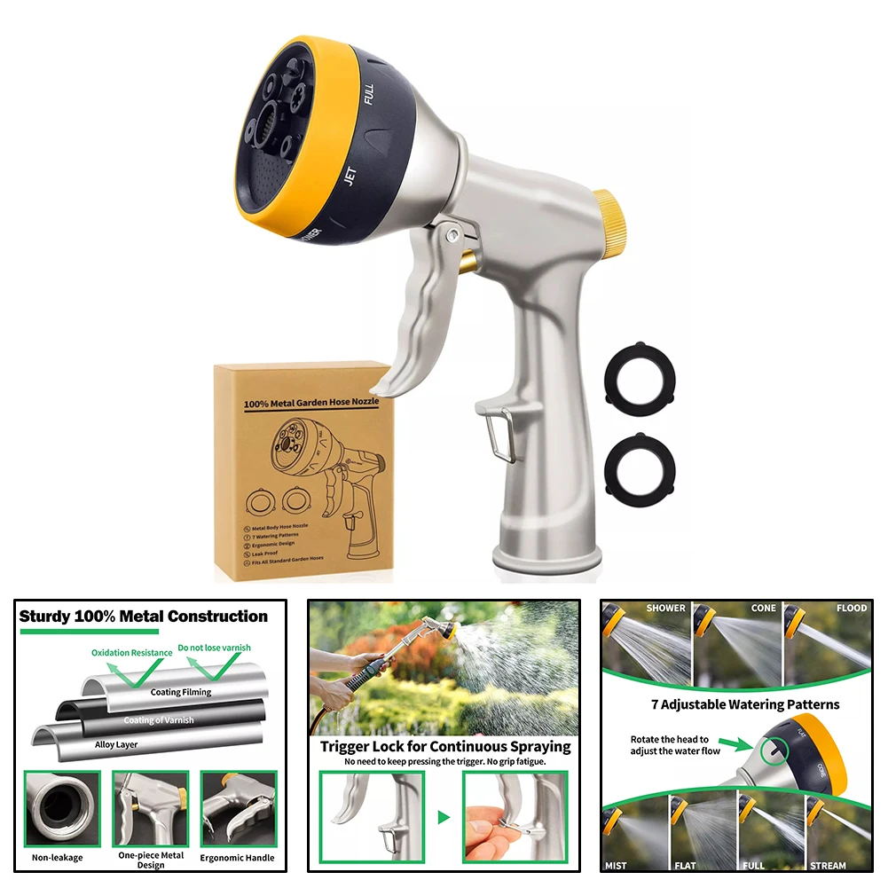 Garden Watering Nozzle Multifunctional Adjustable For Watering Washing Cars PET Household High Pressure Water Gun Watering Spray
Garden Watering Nozzle Multifunctional Adjustable For Watering Washing Cars PET Household High Pressure Water Gun Watering Spray