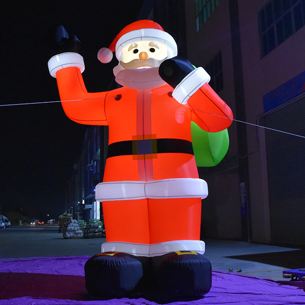 

8/10/12m Giant LED Inflatable Christmas Santa Claus Ornament Christmas Decoration Outdoor for Home 2024 New Year Party Decor