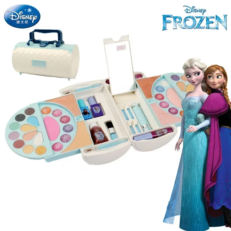 

Disney girls Princess frozen elsa anna real suitcase case Makeup set with original box Cartoon Beauty Fashion Pretend Toys