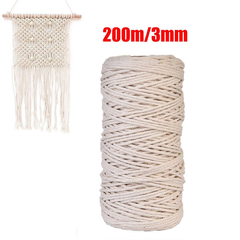 Natural Cotton Rope for Macrame Crafts - 200M 4