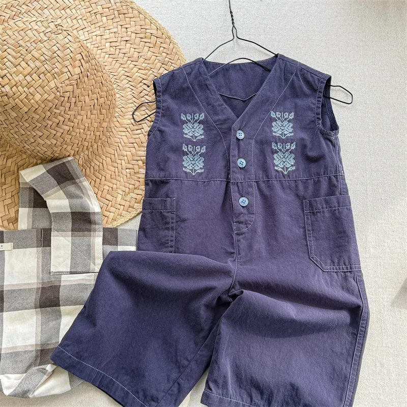 2025 Spring New Girls Overalls Loose Kids Jumpsuit Flower Embroidery Baby Bib Pants Children Casual Pants Infant Clothes 20 Sb4d8ded45eae40aeb0866b4317d290d80