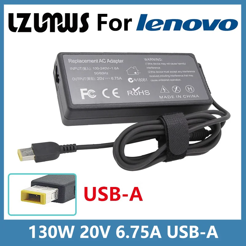 LZUMWS 20V 6.75A 135W USB Laptop Charger AC Adapter For Lenovo T440p Y50-70 R720 Y700 T540p P51 P52 S5 ADL135NLC3A Power Supply
LZUMWS 20V 6.75A 135W USB Laptop Charger AC Adapter For Lenovo T440p Y50-70 R720 Y700 T540p P51 P52 S5 ADL135NLC3A Power Supply