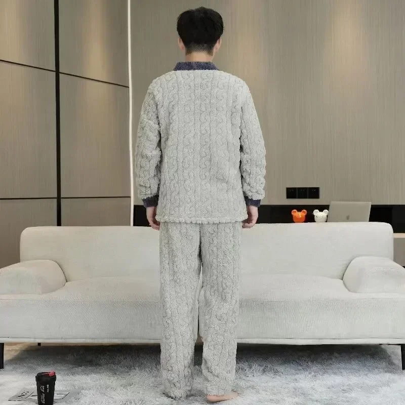 Sleepwear Wool Set Jacquard Nightwear 2023 Autumn Fleece Men Winter Craft Homewear Thickened Three New Warm Loungewear Pajamas
Sleepwear Wool Set Jacquard Nightwear 2023 Autumn Fleece Men Winter Craft Homewear Thickened Three New Warm Loungewear Pajamas