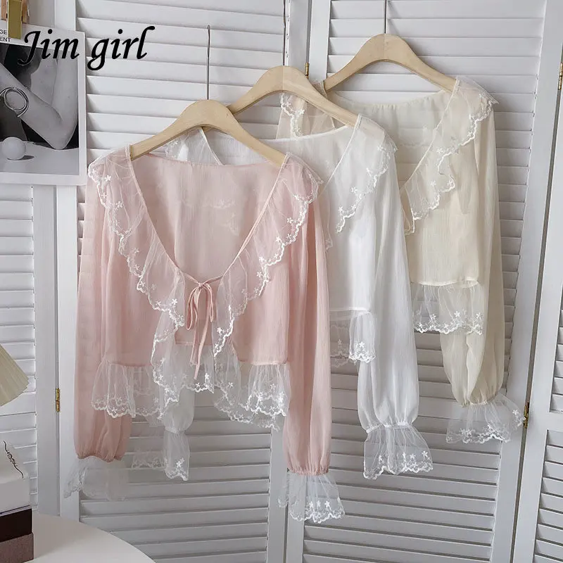 Thin Pink Coat Casual Lace Up Blouse For Woman Summer Sun Protection Clothes Female Chiffon Shirt Clothing Tops Covers Blusas
Thin Pink Coat Casual Lace Up Blouse For Woman Summer Sun Protection Clothes Female Chiffon Shirt Clothing Tops Covers Blusas