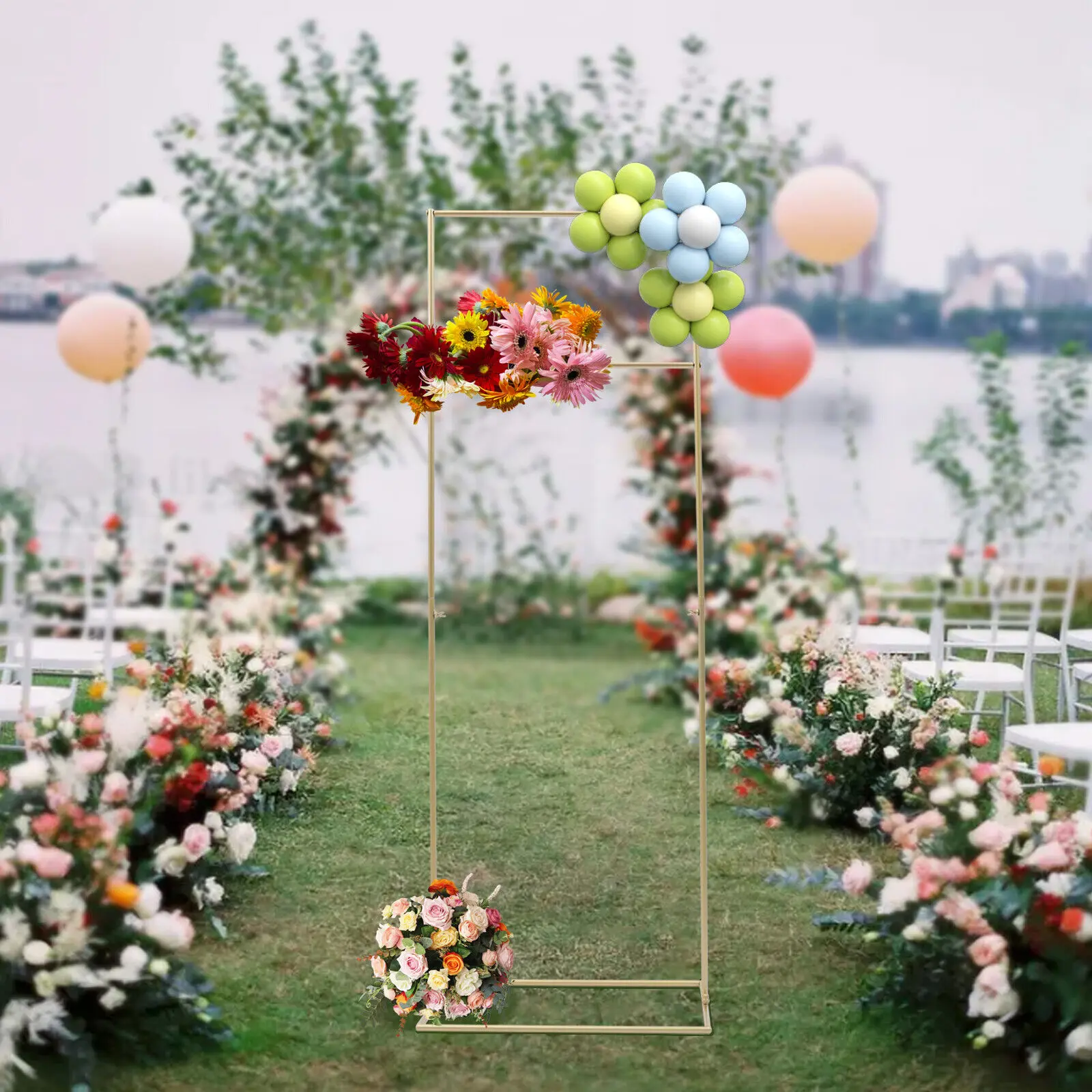 Wedding Arch Stand Metal Backdrop Venue Balloon Decor Frame Gold Square Decor Garden Plant Climbing Rack
Wedding Arch Stand Metal Backdrop Venue Balloon Decor Frame Gold Square Decor Garden Plant Climbing Rack