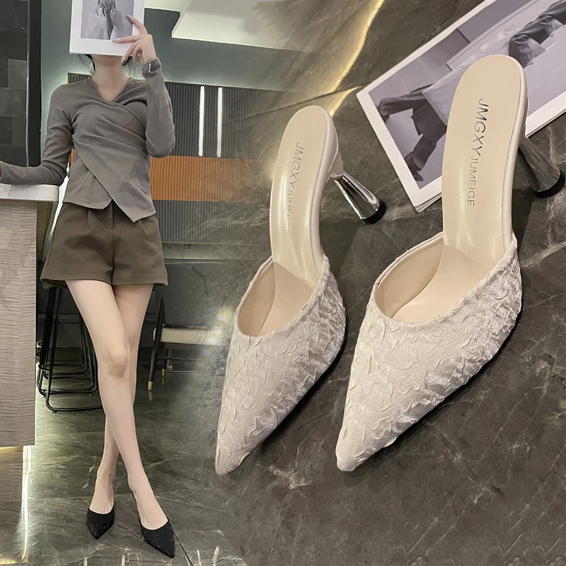 Шлепанцы женские с закрытым носком, повседневные туфли-лодочки, низкий каблук, пикантные Роскошные туфли-лодочки, заостренный высокий тонкий мягкий каблук, модная модель 2023 
Шлепанцы женские с закрытым носком, повседневные туфли-лодочки, низкий каблук, пикантные Роскошные туфли-лодочки, заостренный высокий тонкий мягкий каблук, модная модель 2023