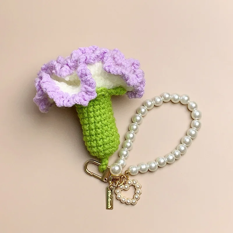 Handmaking Knit Carnation Crochet Keychain Unique Bell Orchid Bouquet Knitting Flowers Keyrings With Pearl Chain Accessories
Handmaking Knit Carnation Crochet Keychain Unique Bell Orchid Bouquet Knitting Flowers Keyrings With Pearl Chain Accessories
