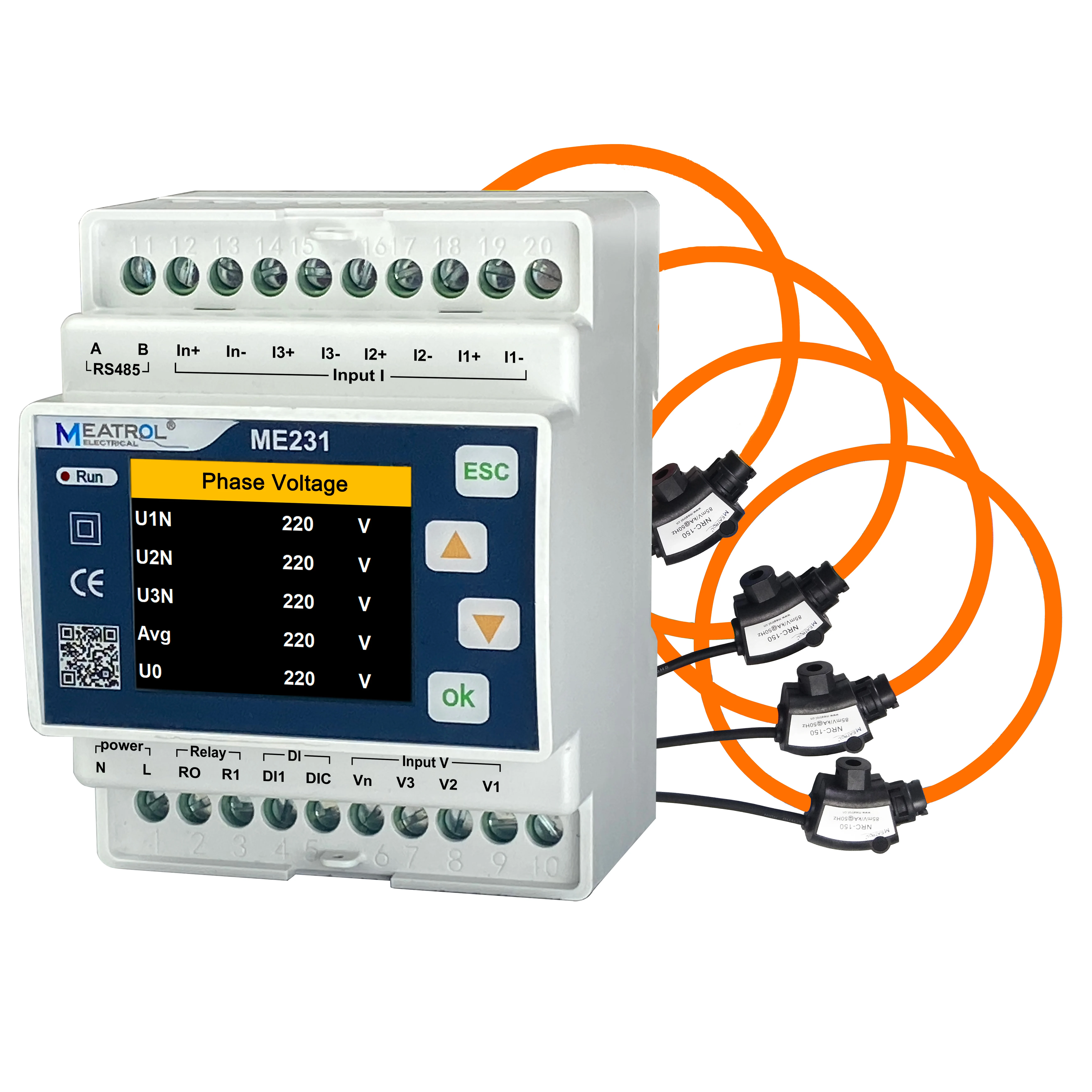 ME 231High quality Rogowski coil 333mV Split Core CT Connected RS485 Modbus RTU Energy Meter
ME 231High quality Rogowski coil 333mV Split Core CT Connected RS485 Modbus RTU Energy Meter