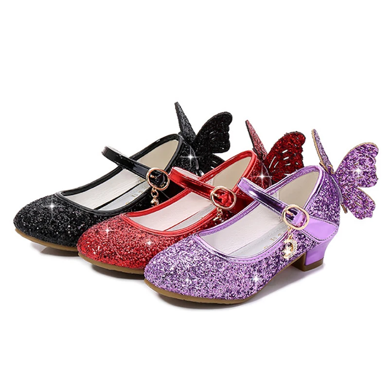 Girls Leather Shoes Princess Shoes Children's Sequin Butterfly High Heel Sparkling With Light Dancing Shoes Kids Leather
Girls Leather Shoes Princess Shoes Children's Sequin Butterfly High Heel Sparkling With Light Dancing Shoes Kids Leather