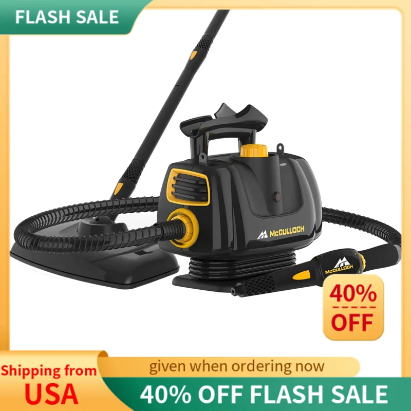 McCulloch Portable Power Cleaner with Floor Mop,Variable Steaming,16Piece Accessory Set,All-Natural ChemicalFree Cleaning MC1270
McCulloch Portable Power Cleaner with Floor Mop,Variable Steaming,16Piece Accessory Set,All-Natural ChemicalFree Cleaning MC1270