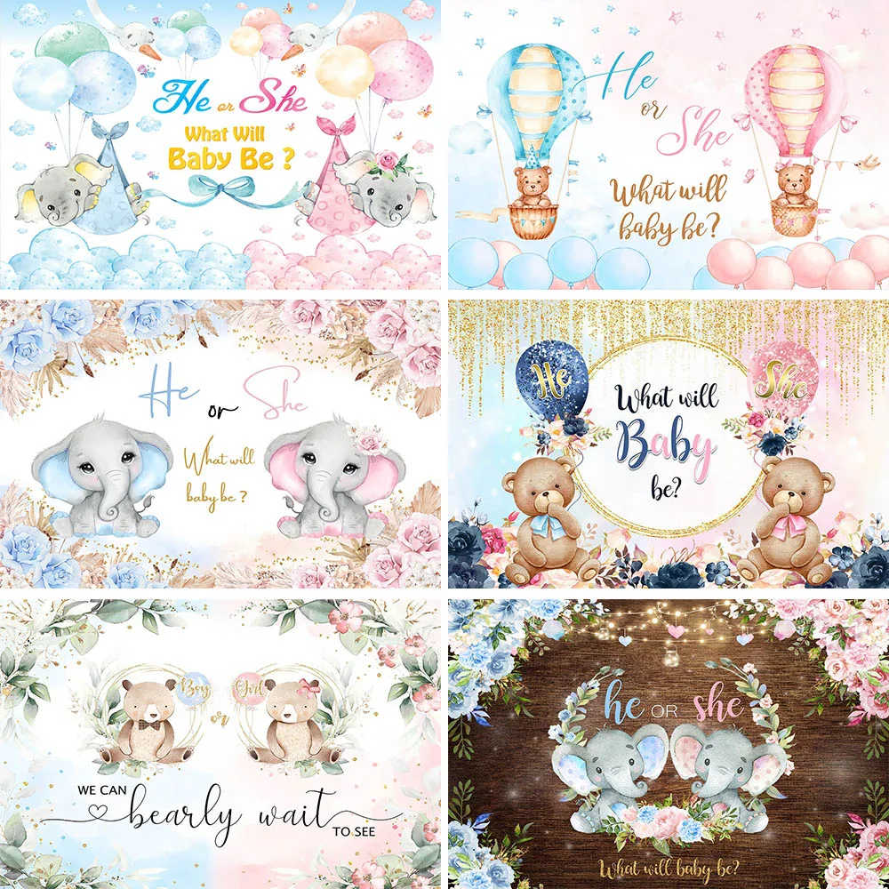 Mocsicka Gender Reveal Backdrop Elephant Bear He or She Boy or Girl Baby Shower Background Party Decor Banner Photography Props
Mocsicka Gender Reveal Backdrop Elephant Bear He or She Boy or Girl Baby Shower Background Party Decor Banner Photography Props