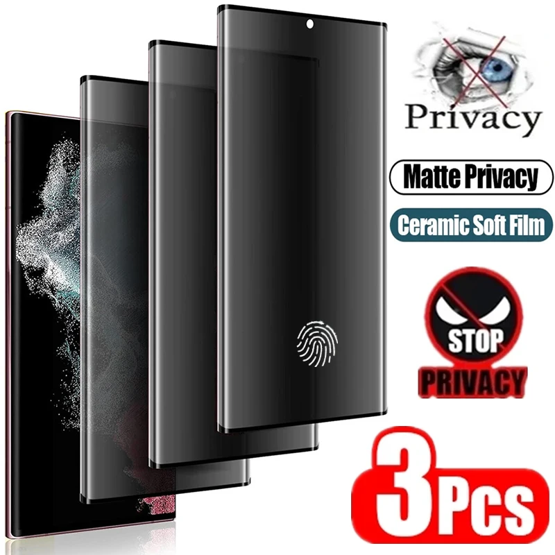 3Pcs Matte Ceramic Privacy Screen Protector for Samsung Galaxy S23 Ultra S21 S20 S22 S23 S24 Ultra Note 20 Anti Spy Film
3Pcs Matte Ceramic Privacy Screen Protector for Samsung Galaxy S23 Ultra S21 S20 S22 S23 S24 Ultra Note 20 Anti Spy Film