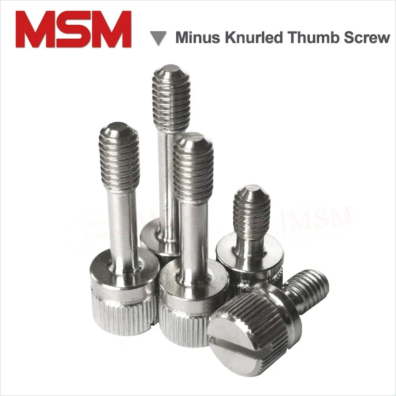 

6/10PCS Stainless Steel Slotted/Minus Knurled Thumb Screws With Waisted Shank Hand Twist Antiloose Captive Screw GB839 M3/4/5/6