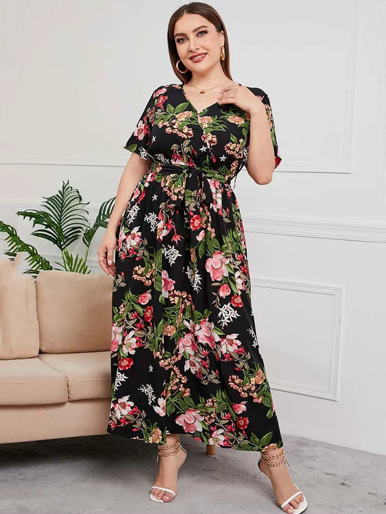 2023 Summer Boho Oversized Dress Women Long Floral Print Dress Ladies V Neck Loose Flower Dress For Women
2023 Summer Boho Oversized Dress Women Long Floral Print Dress Ladies V Neck Loose Flower Dress For Women