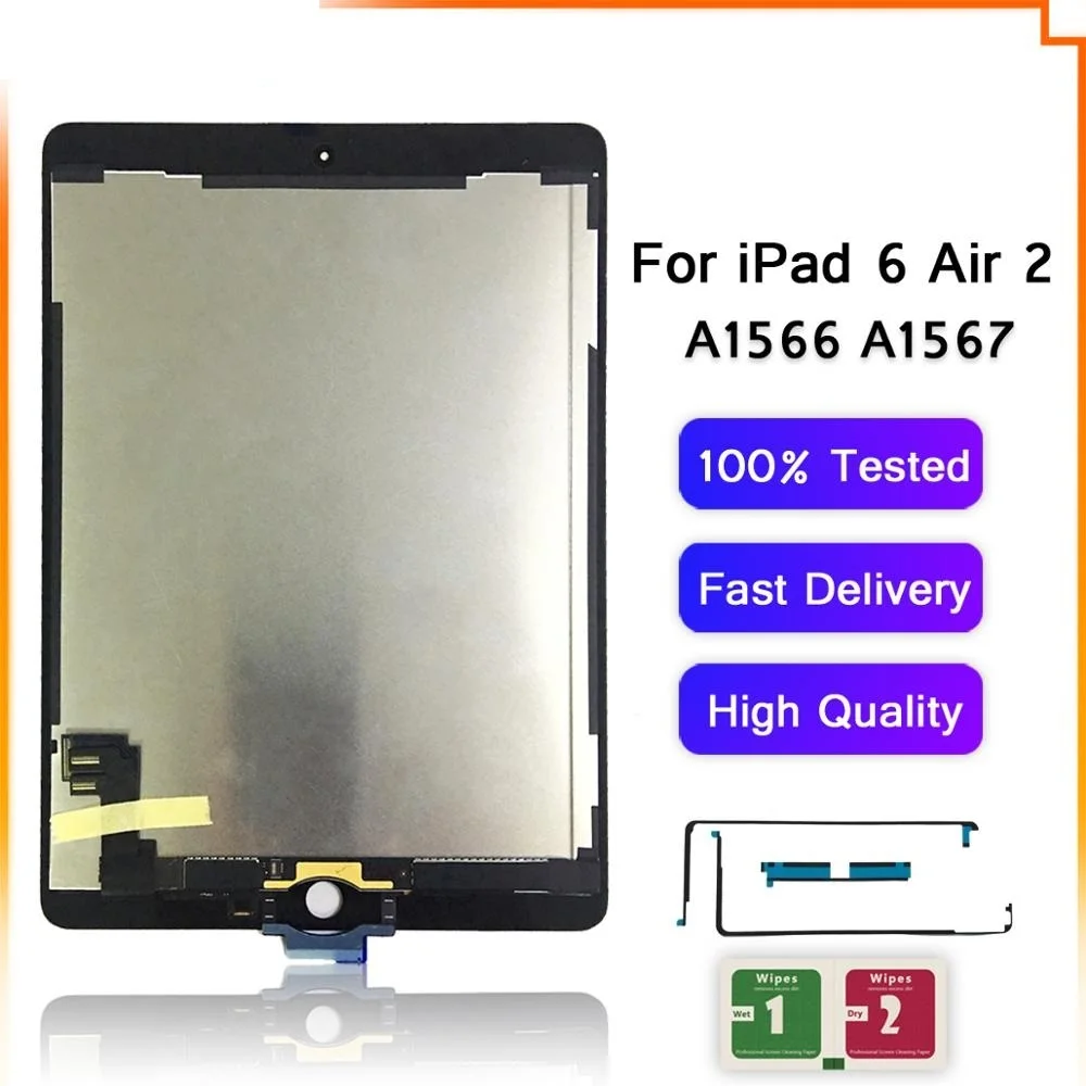 

New 9.7" AAA+ Grade For Apple iPad 6 Air 2 LCD Display Touch Screen Digitizer Assembly Replacement For iPad 6 A1567 A1566